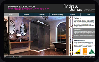 Website Design and Development Screenshot of Andrew James Bathrooms