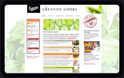 Website Design and Development Screenshot of Creative Cooks