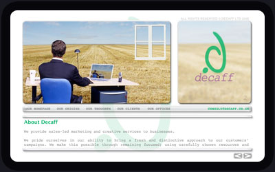 Website Design and Development Screenshot of Decaff Ltd