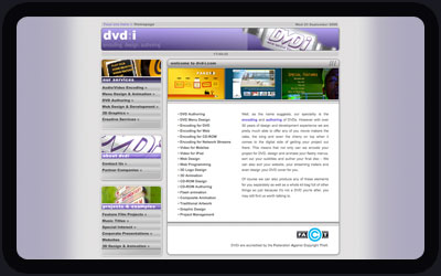 Website Design and Development Screenshot of DVDi - New Media Solutions