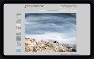 Website Design and Development Screenshot of James Williamson Photographer