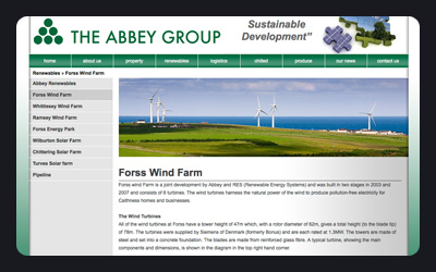 Website Design and Development Screenshot of The Abbey Group