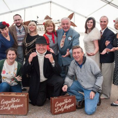 Cinque Ports Lindy Hoppers: Hastings Herring festival November 2016 - Posing for the local rag - Photo from Hastings & St Leonards Observer