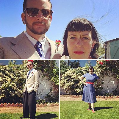 Cinque Ports Lindy Hoppers: Private 80th Birthday Party, Rolvenden, May 2017 - Dru & Sophie in Civilian outfits