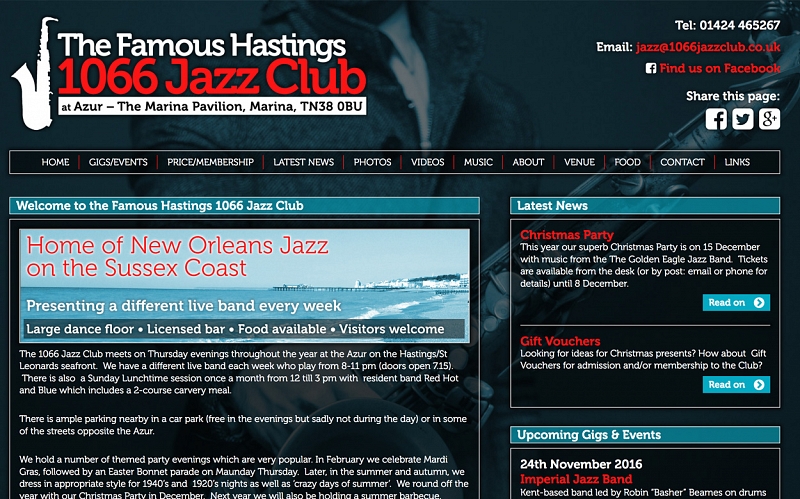Website Design and Development Screenshot of 1066 Jazz ClLub