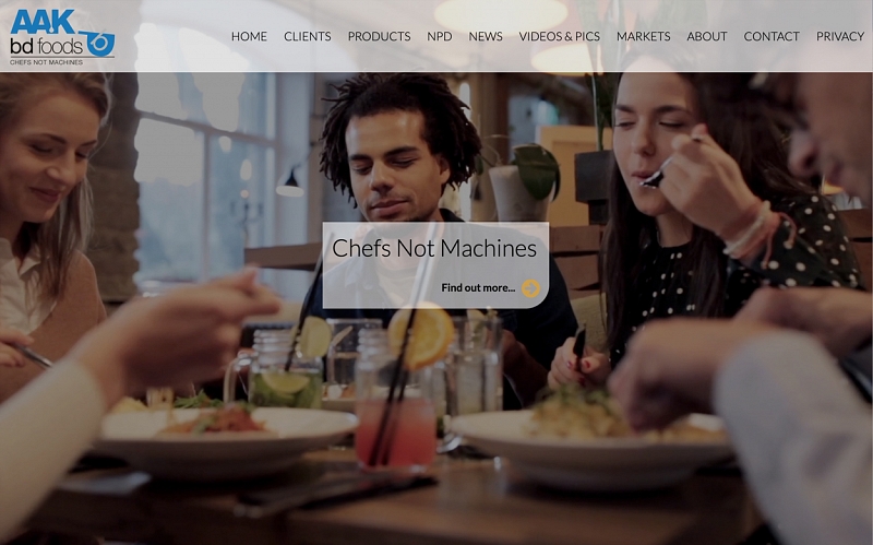 Website Design and Development Screenshot of BD Foods
