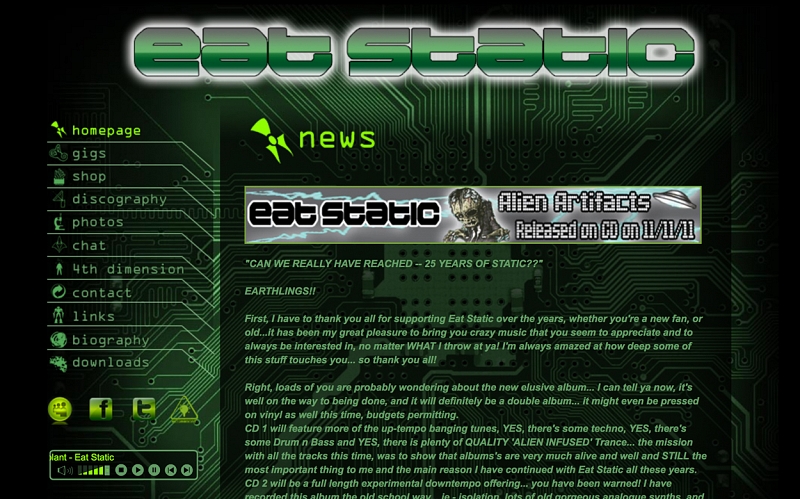 Website Design and Development Screenshot of Eat Static