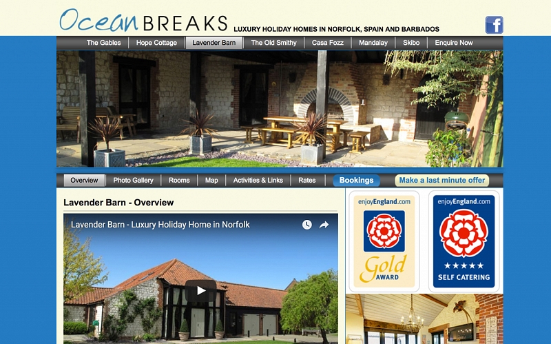 Website Design and Development Screenshot of Ocean Breaks