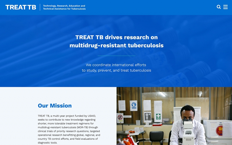 Website Design and Development Screenshot of TREAT TB